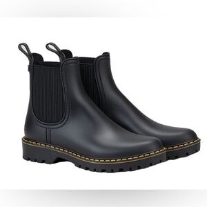 Igor Black RAIN Boots with Red Stitching